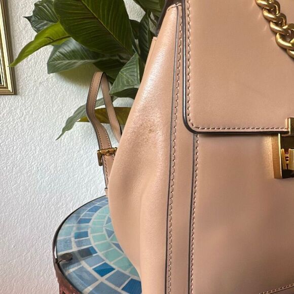 Michael Kors tan MK Backpack Gold chain main image 5